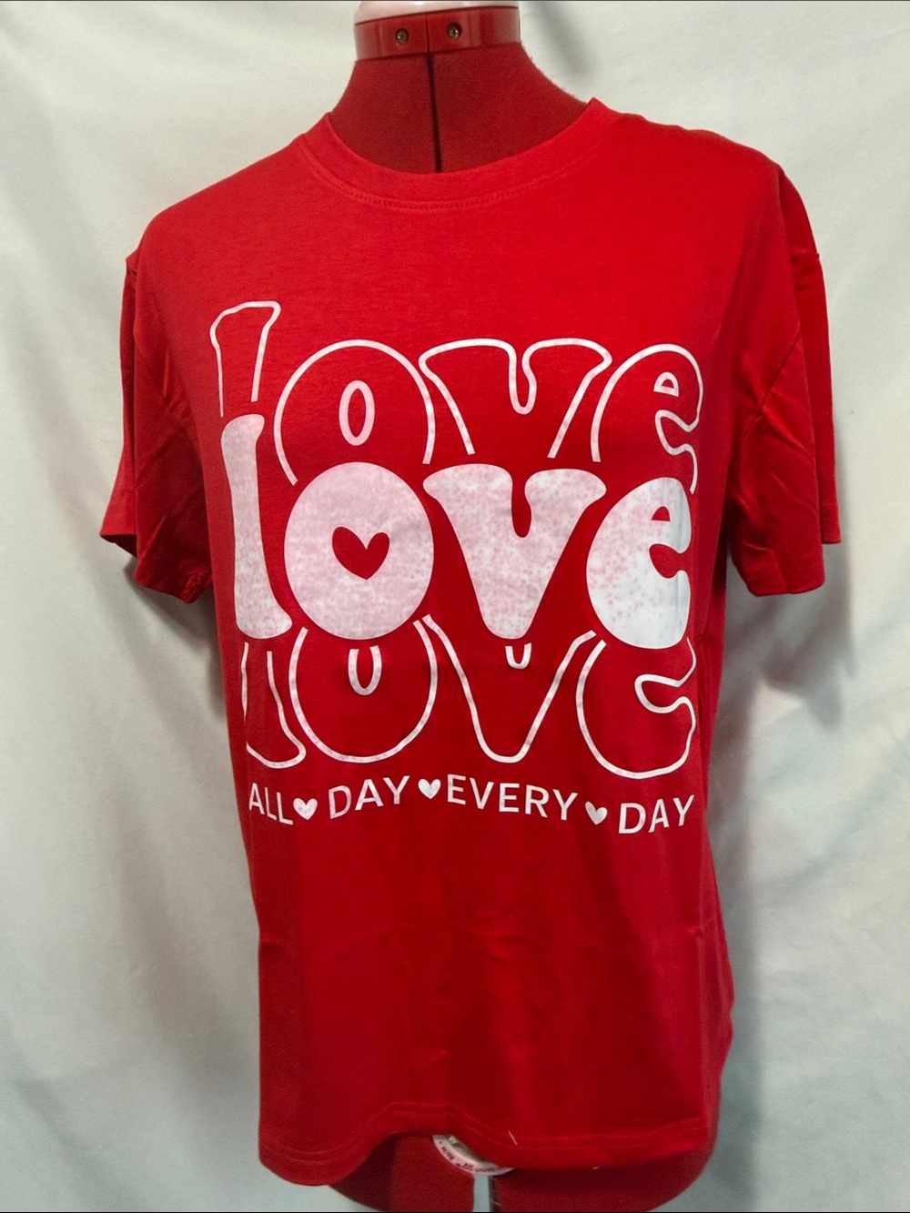 Red 'Love' Graphic Short Sleeve Tee